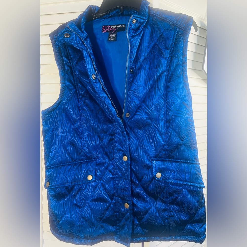 PECK & PECK Vibrant Blue Quilted Vest